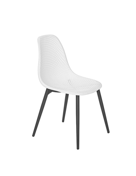 chaise aluminium noire - malte - jardiline