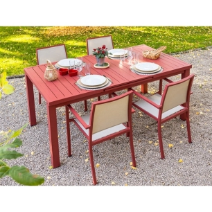 table rectangulaire extensible 8/10 personnes - santorin terracotta - jardiline
