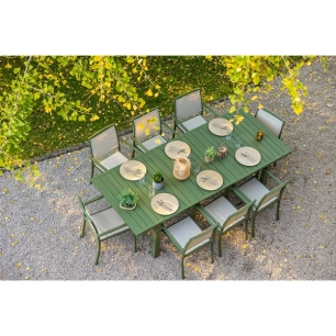 table rectangulaire extensible 8/10 personnes - santorin kaki - jardiline
