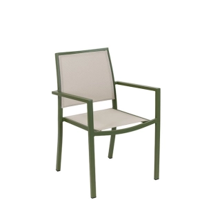 fauteuil aluminium kaki - santorin - jardiline