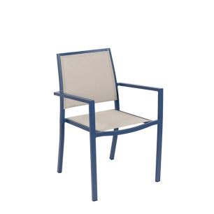 fauteuil aluminium gris bleuté - santorin - jardiline
