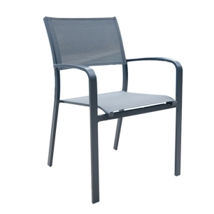 fauteuil aluminium anthracite - milos - jardiline