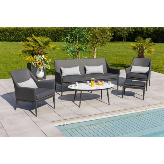 salon détente 6 personnes anthracite - cabrera - jardiline