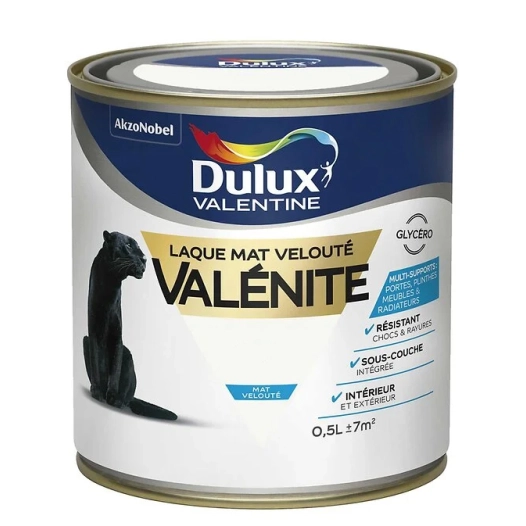 laque valénite mat velouté 0.5l - dulux valentine