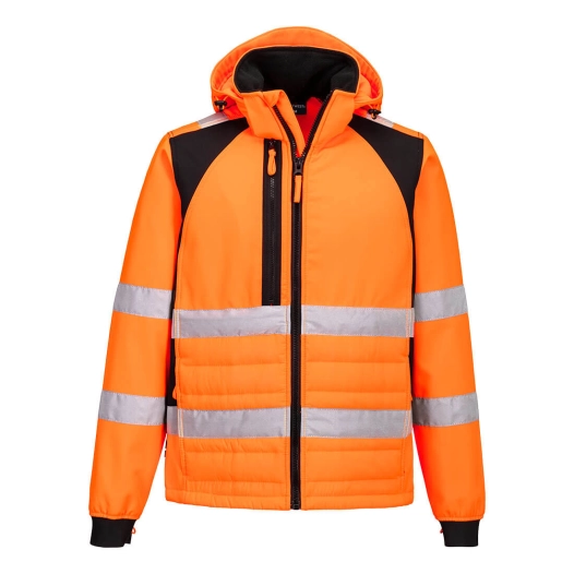 veste hybrid baffle wx2 eco-conçu hv - taille xl - orange/noir - portwest
