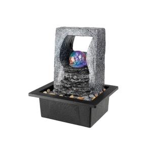 fontaine à eau à led rvb avec boule de cristal, pour usage intérieur et extérieur