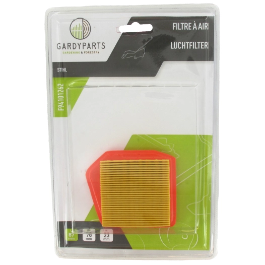 filtre à air adaptable pour débroussailleuse à dos stihl. longueur : 87 mm largeur : 78 mm hauteur : 23 mm pour modèles fs240, f