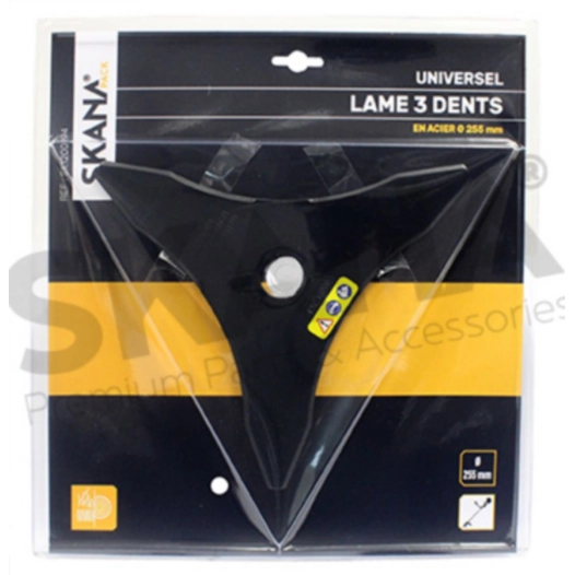 lame en acier professionnelle 3 dentsø : 255 mm alésage : 25,4 mm epaisseur: 3 mm pour débroussailleuses à partir de 35 cc.