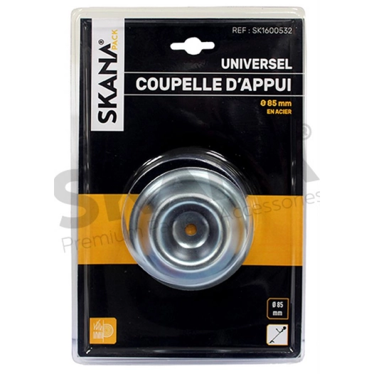 coupelle d'appui en acier ø : 85 mm pour débroussailleuses à dos. alésage : 8 mm.