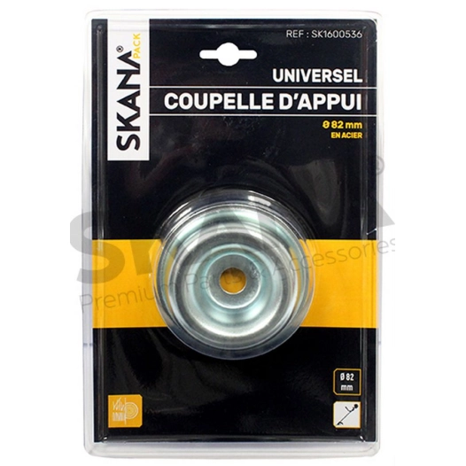 coupelle d'appui en acier ø : 82 mm pour débroussailleuses à dos. alésage : 14 mm.