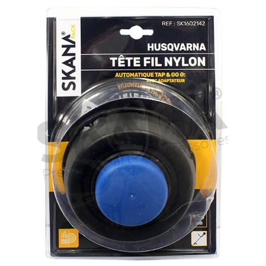 tête complète double fil adaptable husqvarna modèles t-25. ø 105 mm adaptateur femelle gauche m10 x 1,25mm. remplace origine 96