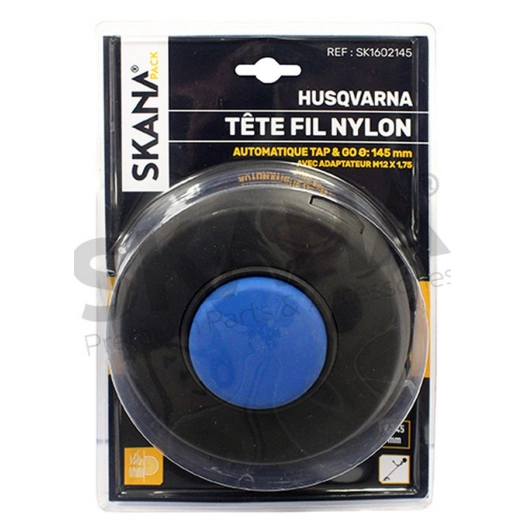 tête complète double fil adaptable husqvarna modèles t-45. ø 145mm adaptateur femelle gauche m12 x 1,75mm. remplace origine 5784
