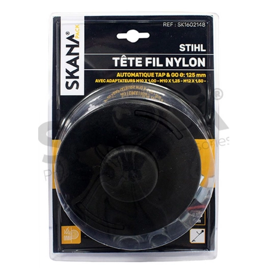 tête fil nylon à déroulement automatique avec 2 fils adaptable pour modèles stihl. livrée avec adaptateurs femelle gauche m10 x