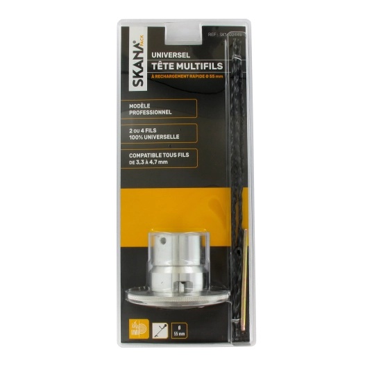 tête mutifils tout alu double étage. s'adapte à 100 % sur toutes les débroussailleuses à 35 cc. pour alésage de 20 et 25,4 mm.