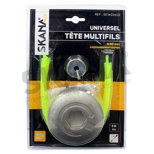 tête mutifils pro, tout alu multi étage pour insertion de 8 fils. s'adapte à 100 % sur toutes les débroussailleuses à 35 cc. po
