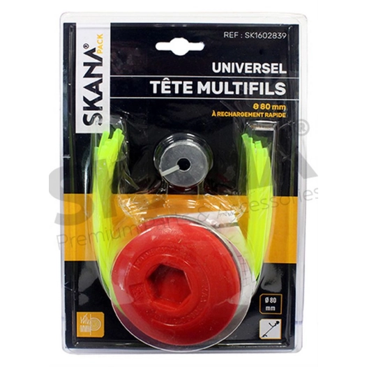 tête mutifils alu/résine à 4 fils. s'adapte à 100 % sur toutes les débroussailleuses à 35 cc. pour alésage de 20 et 25,4 mm. li