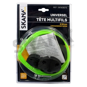 tête multifils abs universelle, très légére. s'adapte à 100 % sur toutes les débroussailleuses à 35 cc. tête à 2 étages, possib