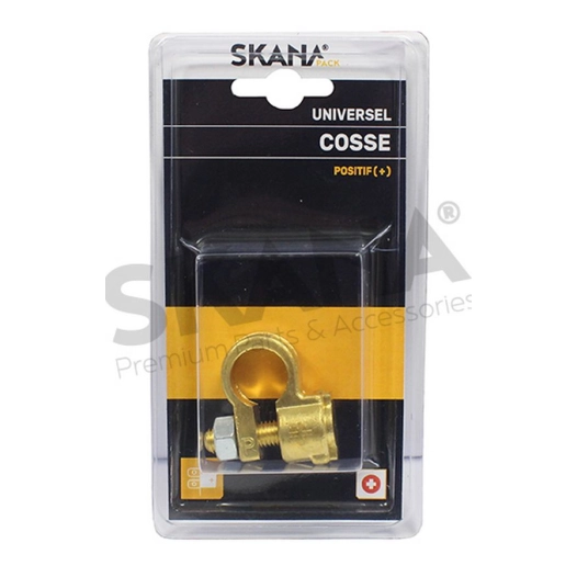 cosse de batterie pour borne positive. en laiton à simple serrage. pour câble jusqu'à 35 mm2.