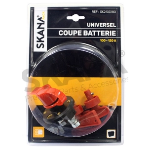 coupe batterie unipolaire 100 - 120 a. avec clé retirable et capuchon de protection. pour cosses de ø 8 mm.
