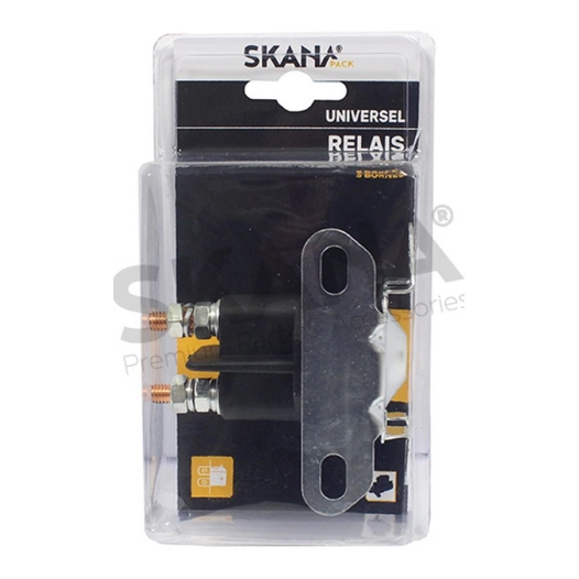 relais de démarreur multi-applications 3 bornes. avec fixations latérales et inférieures pour le montage sur le châssis. adaptab