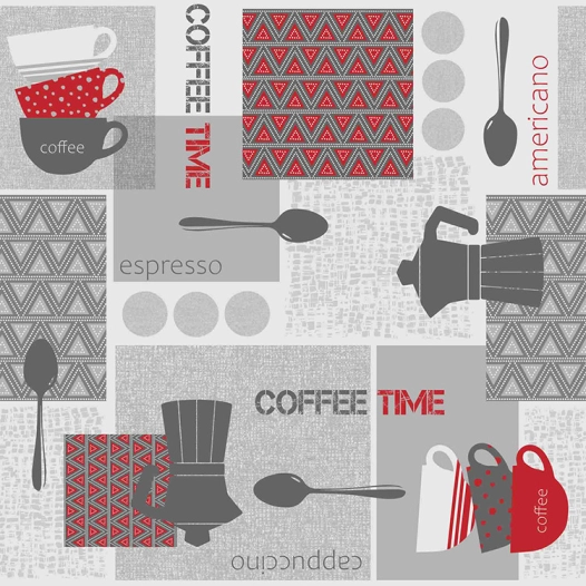 toile cirée déco access deco coffee time rouge rl de 140cmx20m - access deco