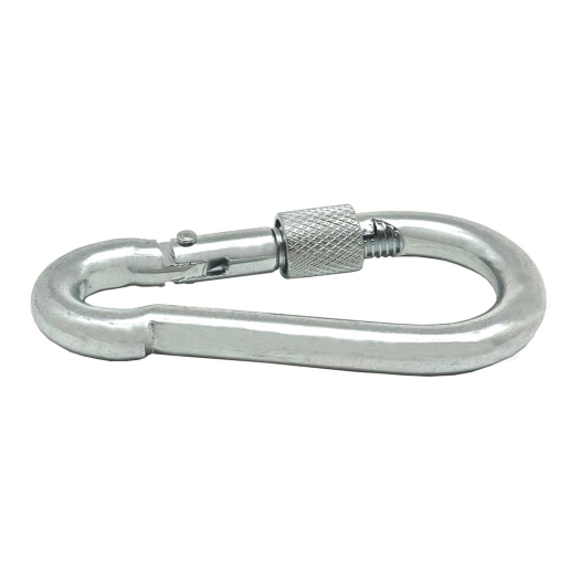 mousqueton pompier avec sécurité, msq02, acier galvanisé, 9 x 90 mm