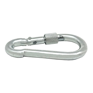 mousqueton pompier avec sécurité, msq02, acier galvanisé, 10 x 100 mm