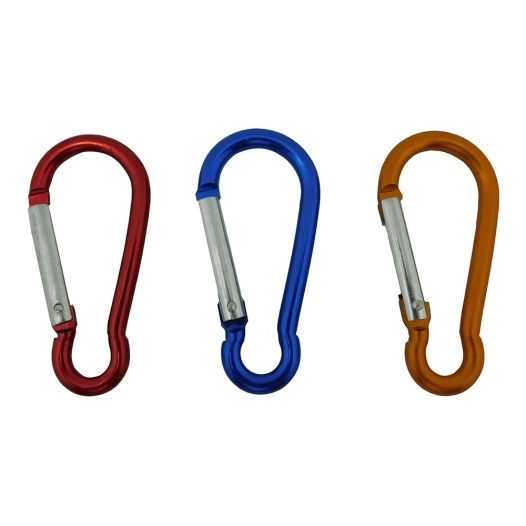 mousqueton msq04, aluminium, couleurs assorties. 5 x 50 mm, 2 unités