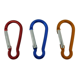 mousqueton msq04, aluminium, couleurs assorties, 6 x 60 mm, 2 unités