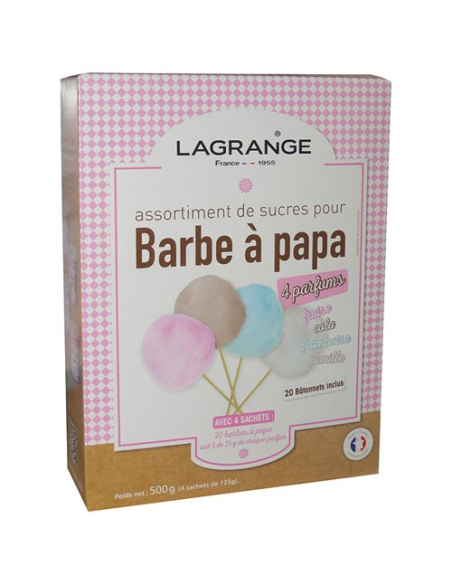Assortiment Sucre Barbe à Papa 4 Saveurs Gourmandes pour Barbe à Papa - lagrange
