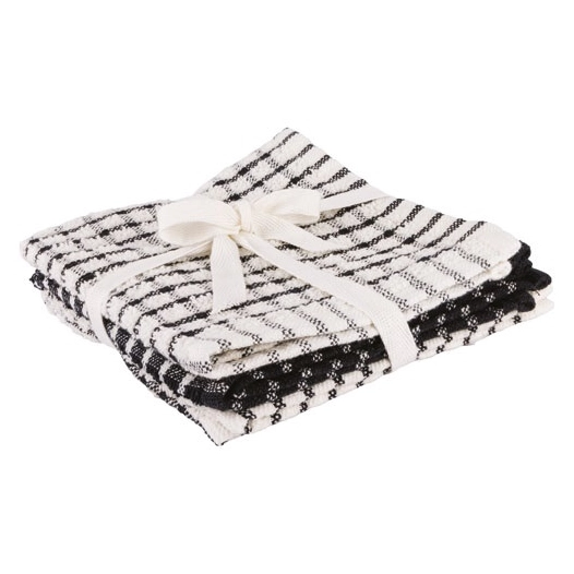 lot 3 lavettes 30 x 30 cm black chambray - stoff - cosy & trendy