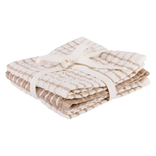 lot 3 lavettes 30 x 30 cm sand - stoff - cosy & trendy