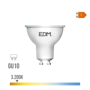 ampoule led dichroïque gu10 10 w 932 lm 3200 k lumière chaude 120° ø5 x 6,4 cm