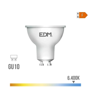 ampoule led dichroïque gu10 10 w 932 lm 6400 k lumière froide 120° ø5 x 6,4 cm