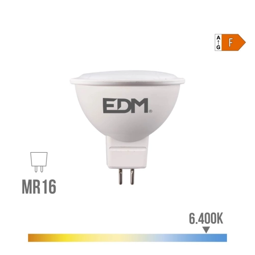 ampoule led dichroïque mr16 8 w 780 lm 6400 k lumière froide 120° ø5 x 5 cm