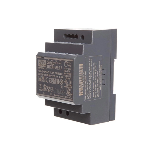alimentation - 1 sortie - 60 w - 12 v 4.5 a - montage sur rail din - pour usage industriel
