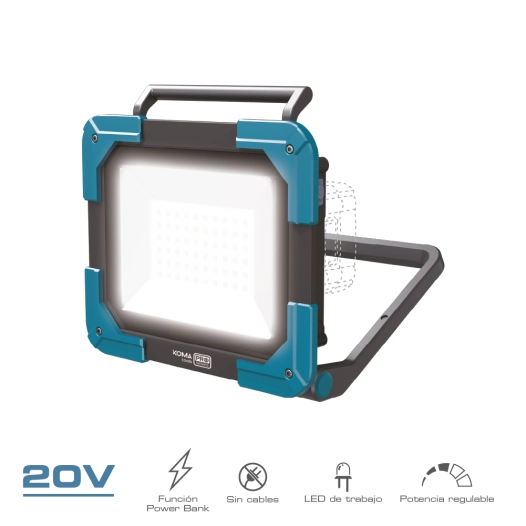 lampe de travail led 20v 2500 lm (sans batterie ni chargeur)
