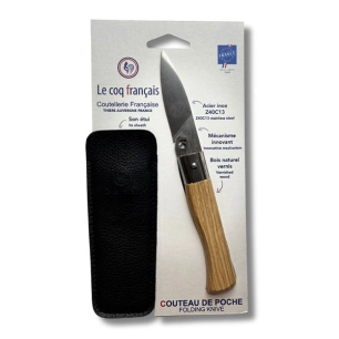 réassort de 12 cartes duo standard - couteau de poche le coq virole - le coq français