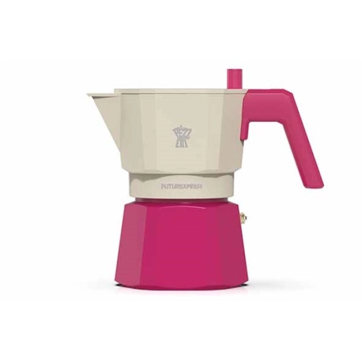 cafétière 3 tasses 15.5 x 8.7 x h14.2 cm - blanc rose - futurexpress - pezzetti