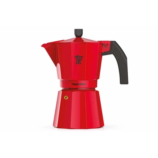 cafétière 3 tasses 15.5 x 8.9 x h15.6 cm - rouge - italexpress - pezzetti