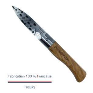 réassort de 12 couteaux de poche le coq virole basque - manche chêne s - le coq français