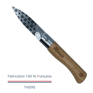 présentoir + 12 cartes duo alsacien - couteau de poche le coq virole - le coq français