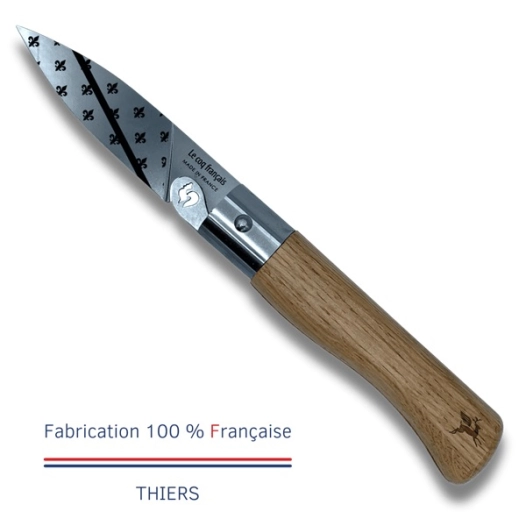 présentoir + 12 cartes duo bourbonnais - couteau de poche le coq virol - le coq français