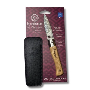 présentoir + 12 cartes duo bourguignon - couteau de poche le coq virol - le coq français