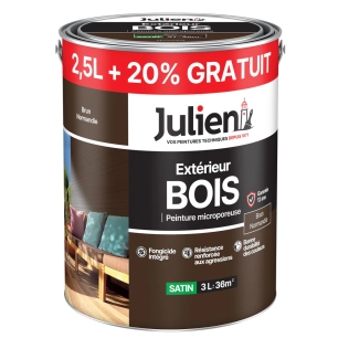 peinture extérieure bois microporeuse 2.5l +20% gratuit - julien