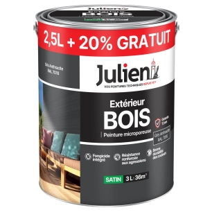 peinture extérieure bois microporeuse 2.5l +20% gratuit - julien