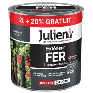 peinture extérieur fer antirouille 2l+20%gratuit - julien
