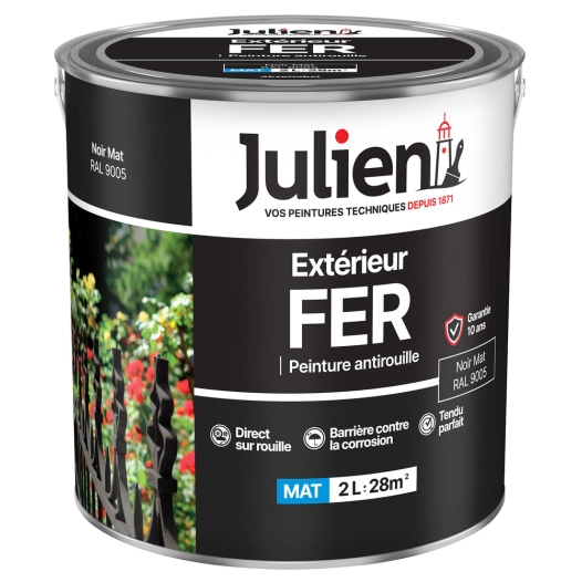 peinture extérieur fer antirouille noir mat - julien