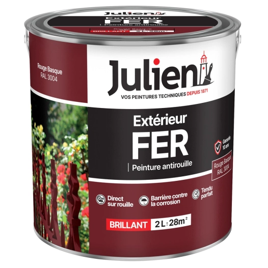 peinture extérieur fer antirouille 2l - julien