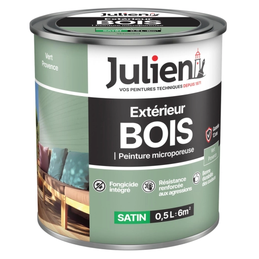 peinture extérieure bois microporeuse 0.5l - julien